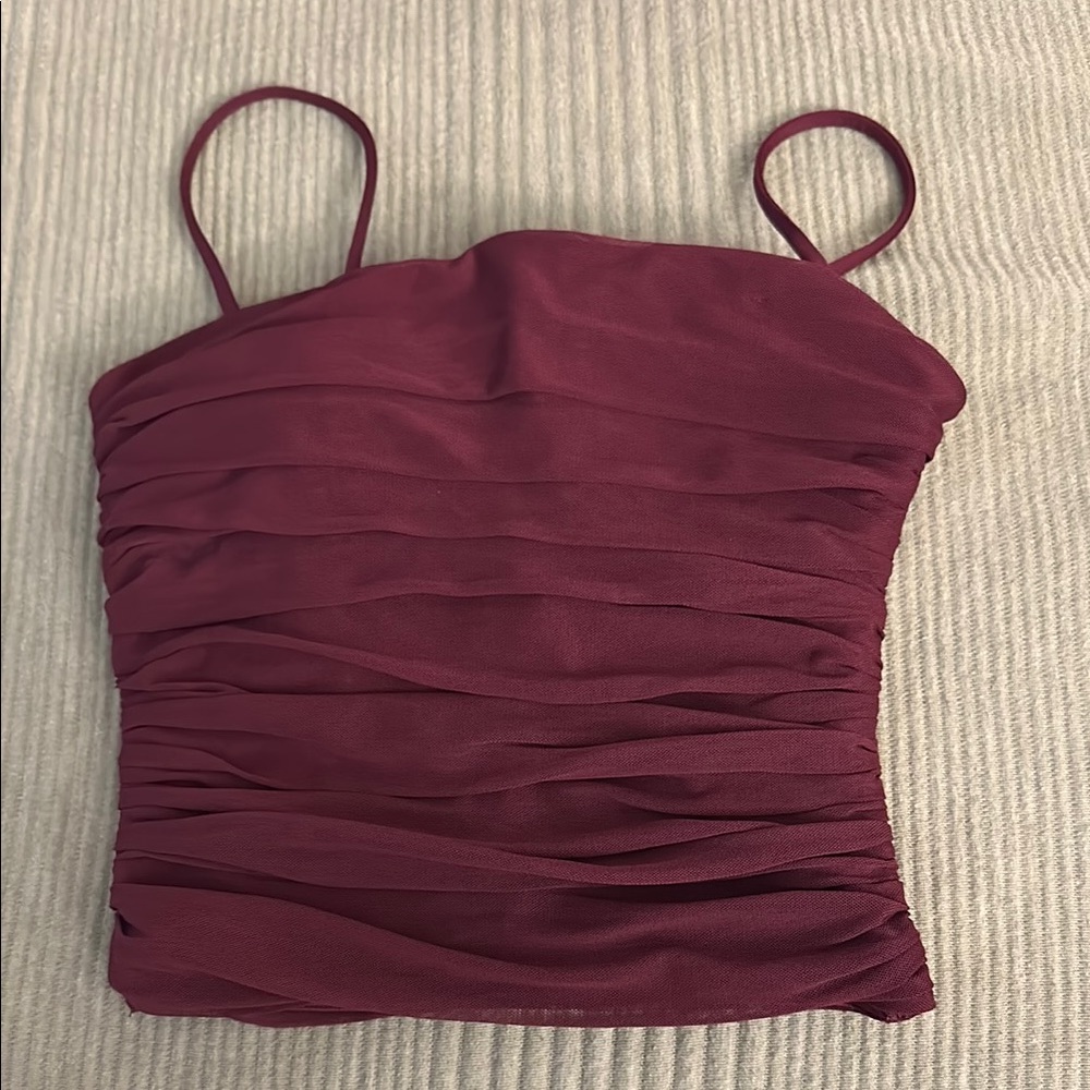 Express Burgundy Ruched Women's Top